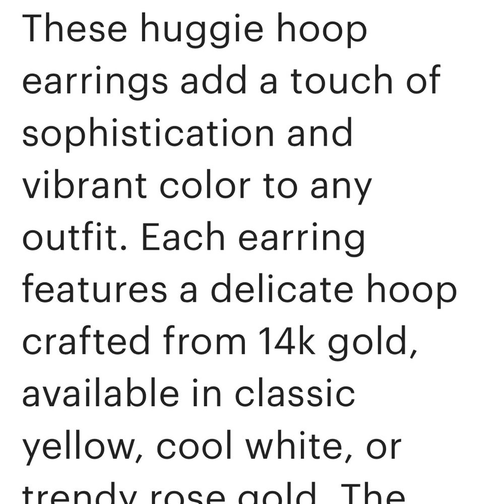 SarahElise 14k white gold blue sapphire huggies - hoops - Picture 2 of 5